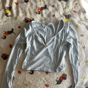 garage grey crop top